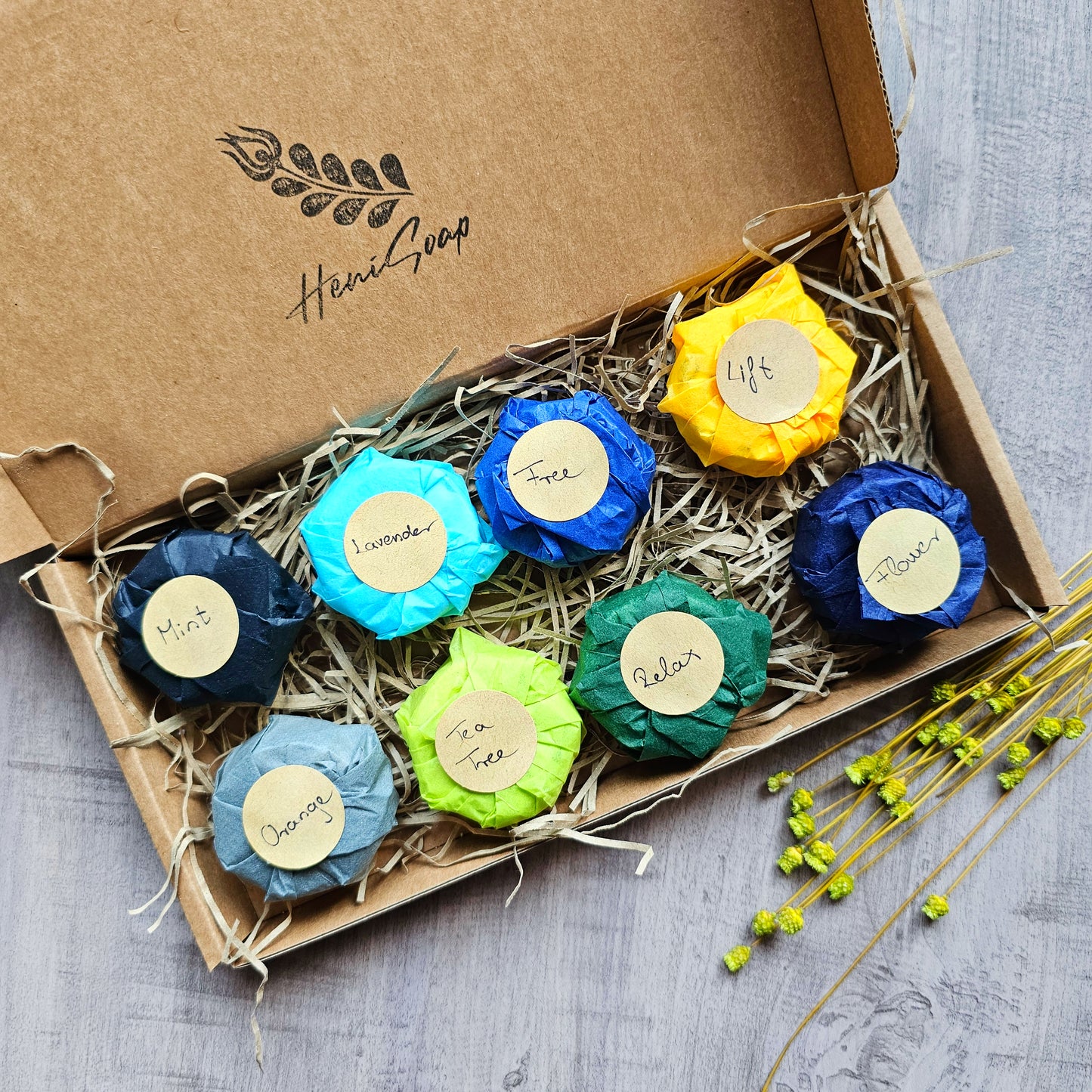 colourful shower fizz set