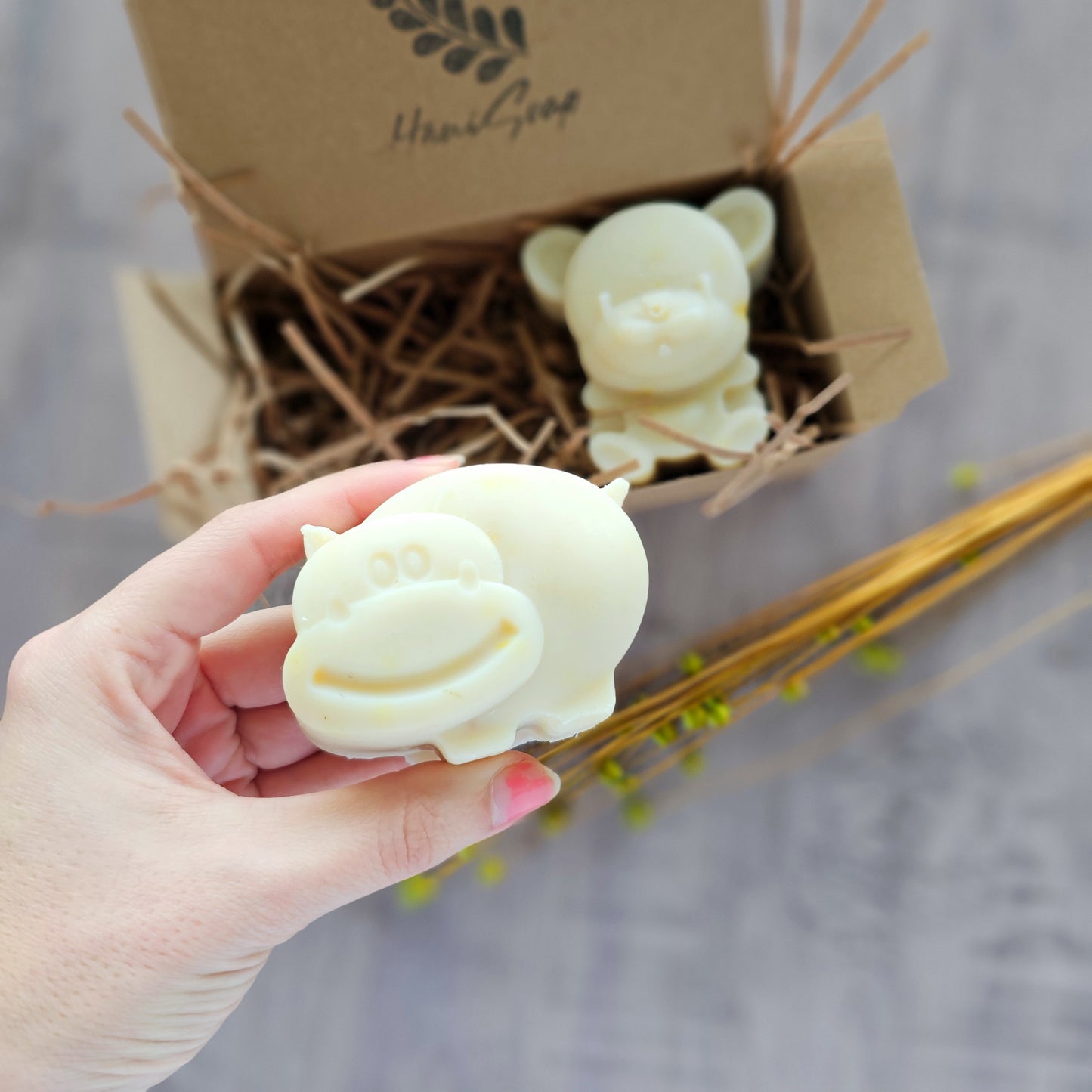 hippo and bear soaps