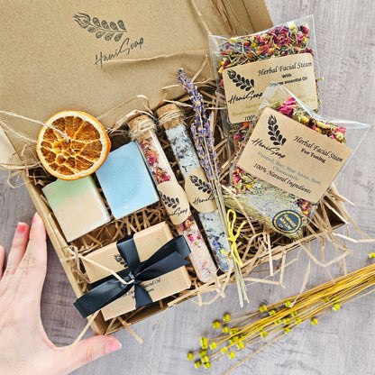 Herbal skincare products in a box 