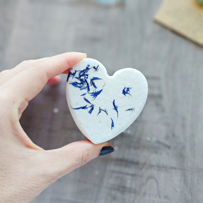 heart-shaped lavender bath bomb