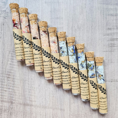 Set of test tubes with cork lids on a textured surface