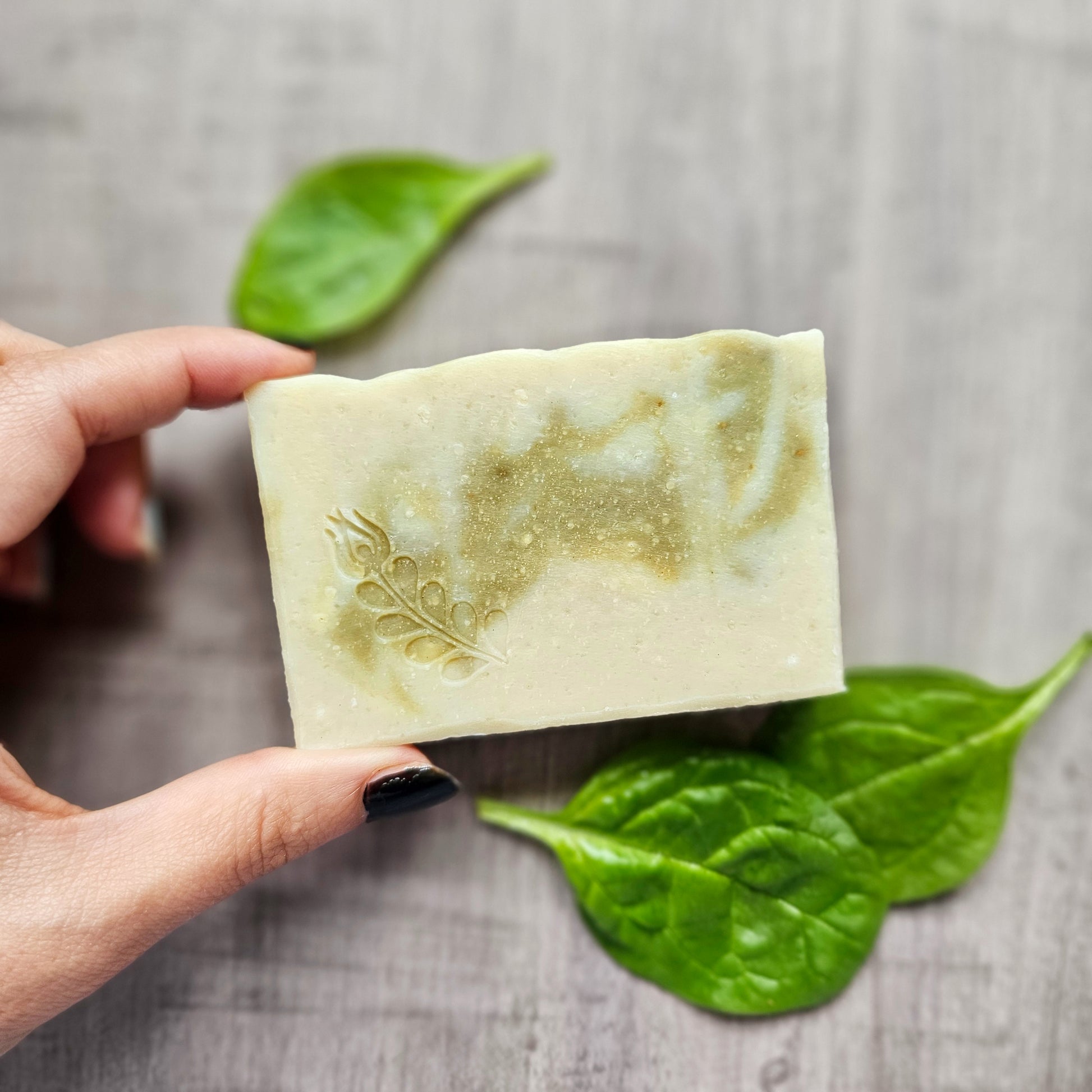 cold processed spinach soap
