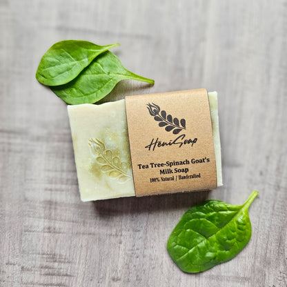 spinach tea tree goats milk soap