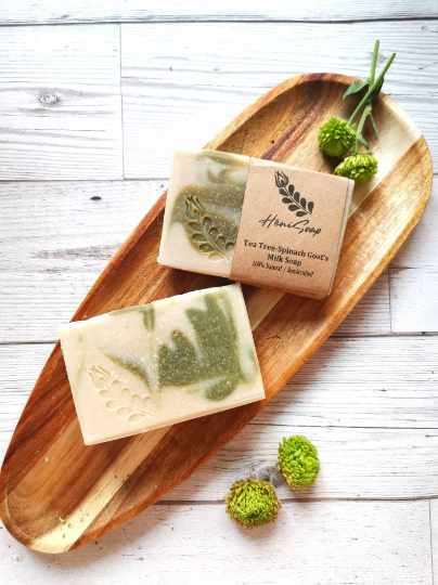 green spinach soap